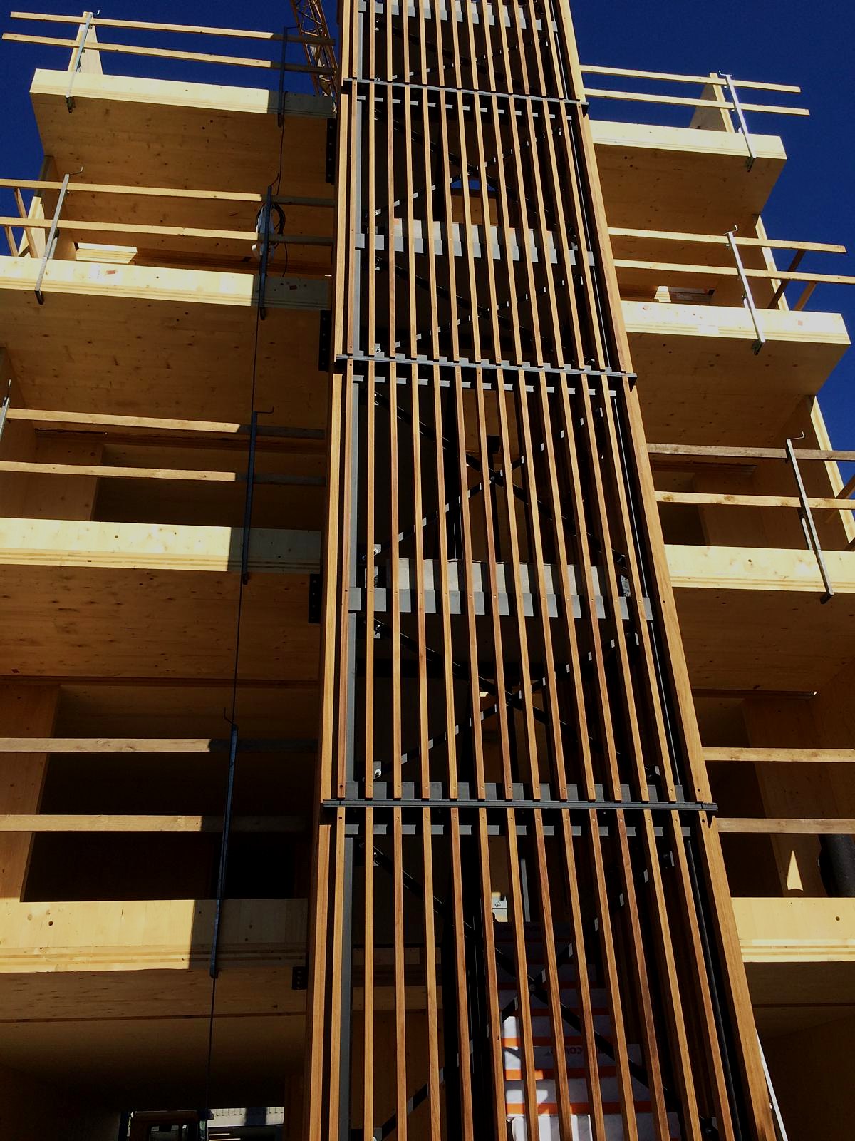 CLT-structuur van een appartementsgebouw